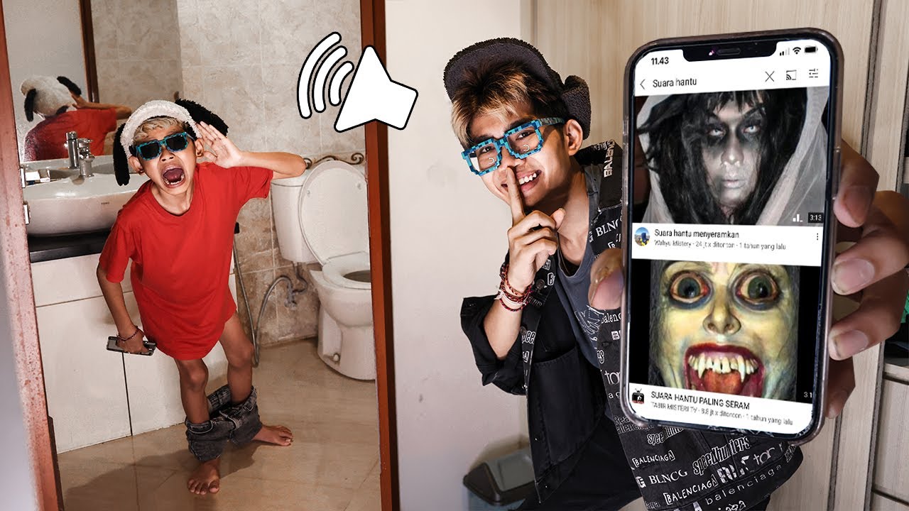 PRANK BOCIL LOUDSPEAKER SUARA HANTU LAGI PUSH RANK EP EP DIKAMAR MANDI! DIA MARAH BESAR,GAGAL BOYAH!