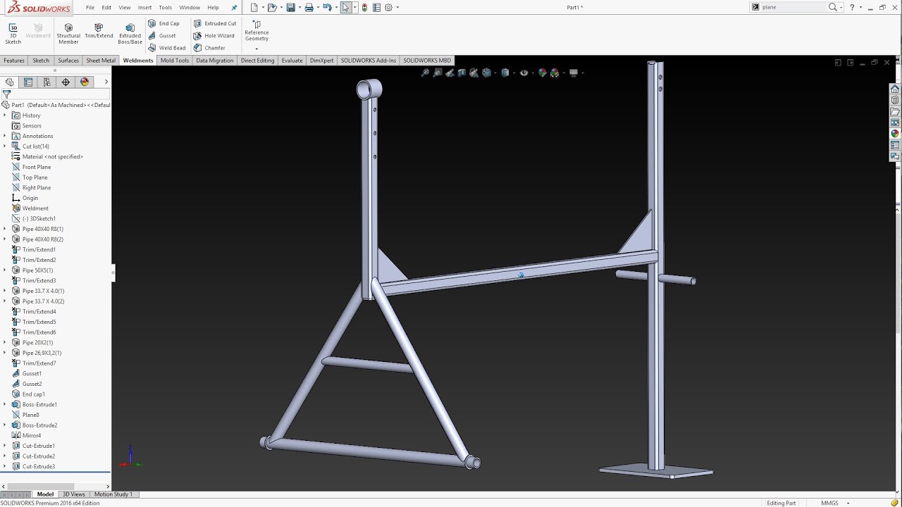SOLIDWORKS 2016 - STRUCTURAL MEMBER - WELDMENTS