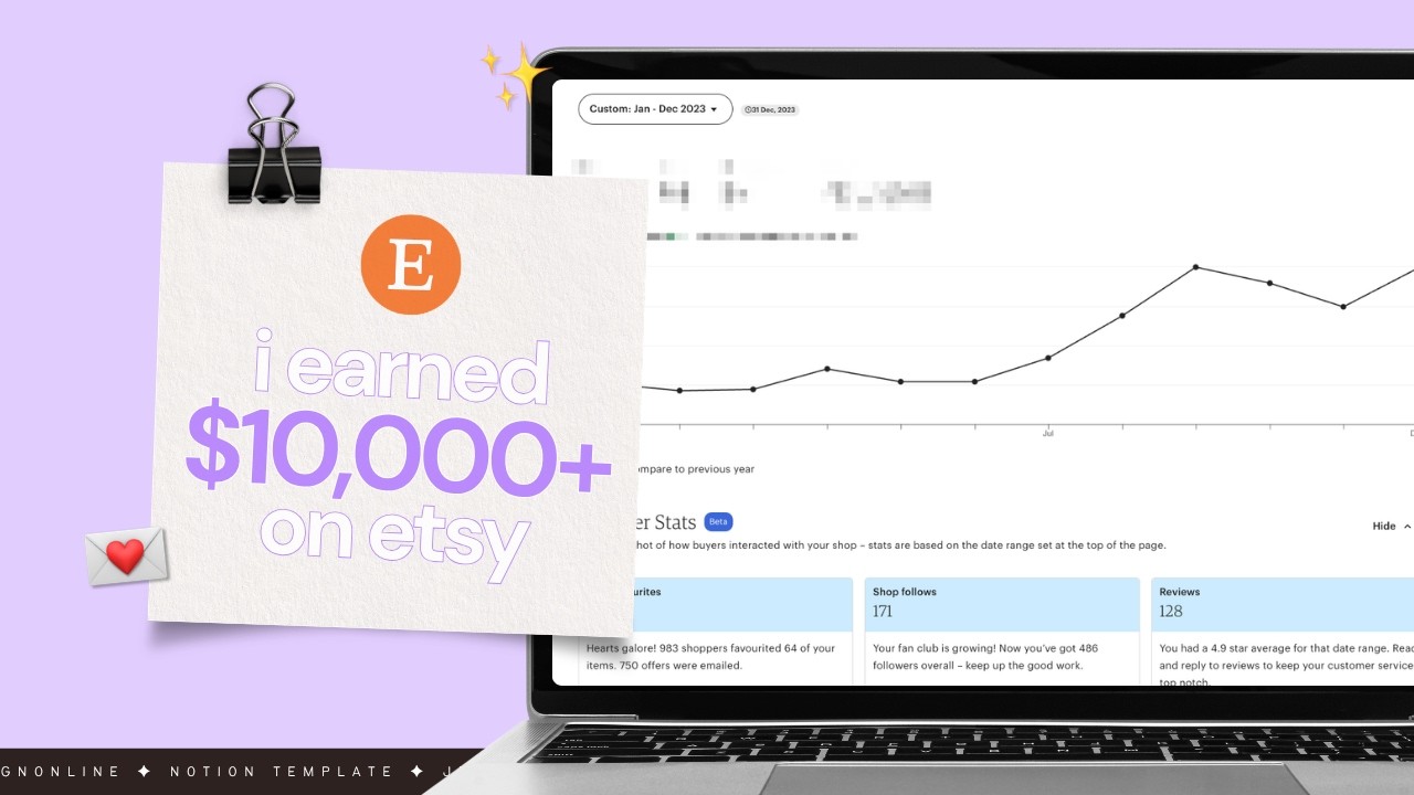 🛍️ how i earned $10k on etsy in 2023 | full stats & strategy breakdown 👀💸