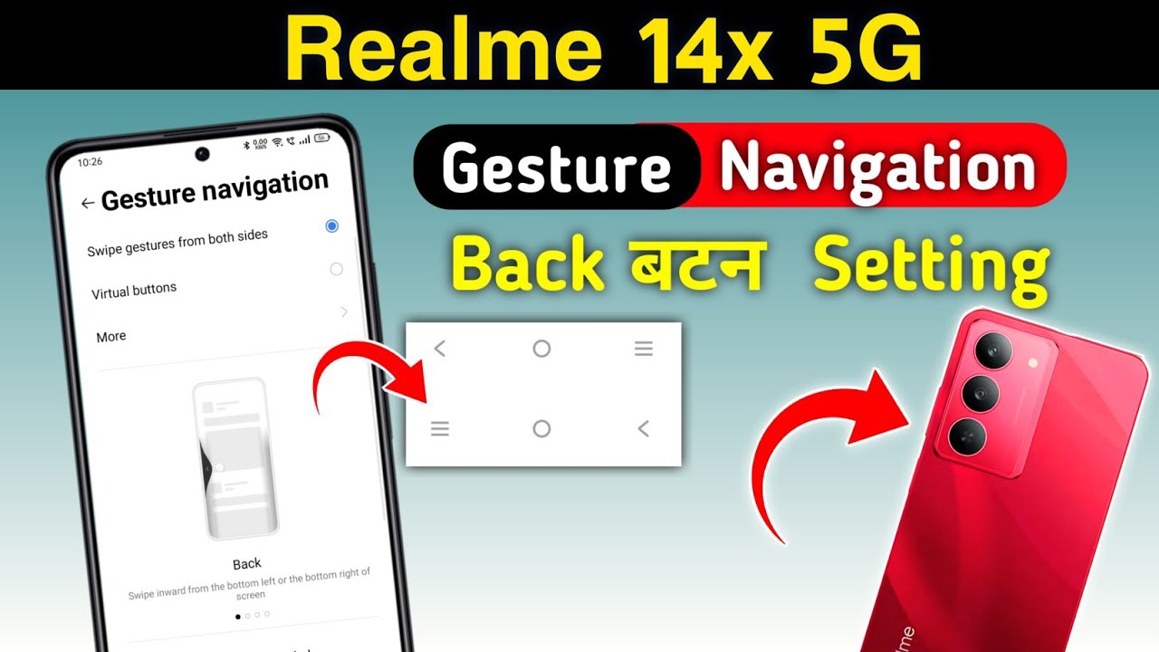 Realme 14x back button settings, Realme 14x change navigation buttons | Realme 14x 5G Side Button