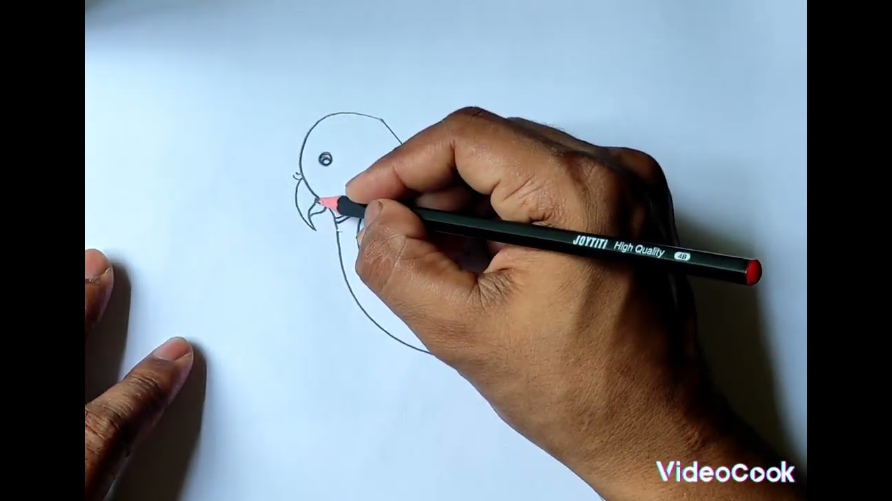খুব সহজে টিয়া পাখি ড্রইং( easy parrot drawing)