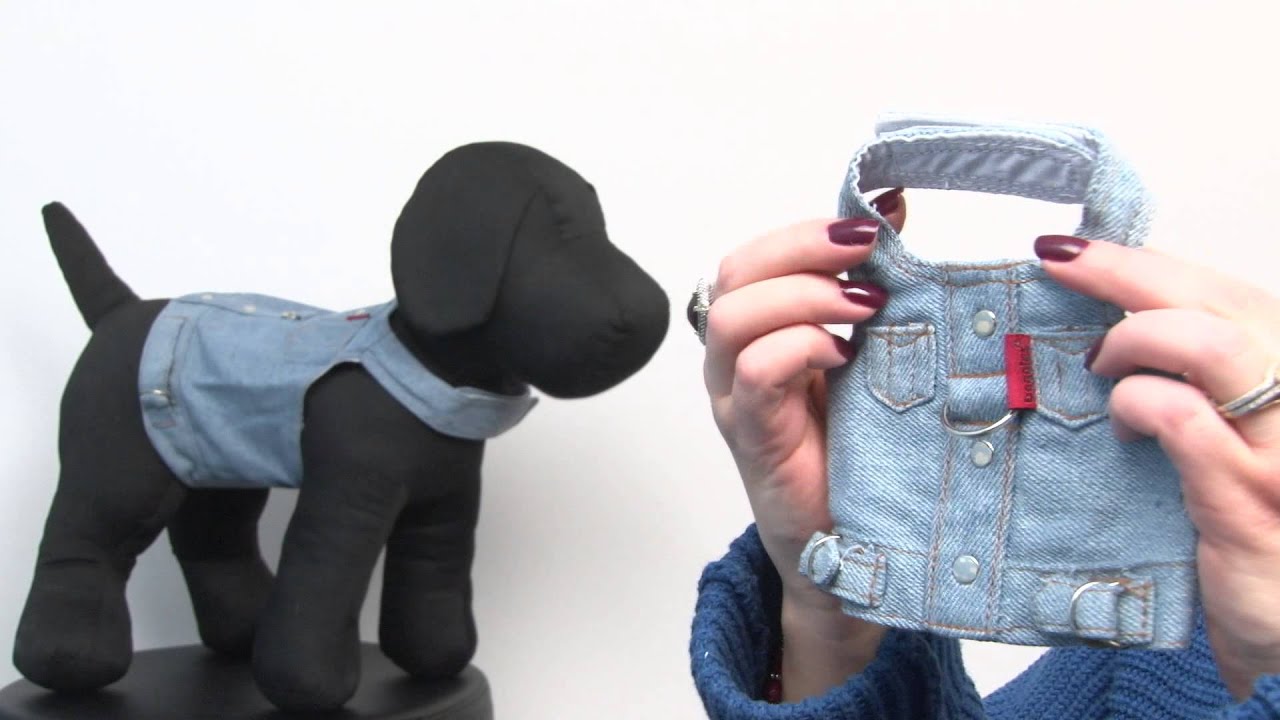Blue Jean Jacket Denim Vest Harness by Doggles