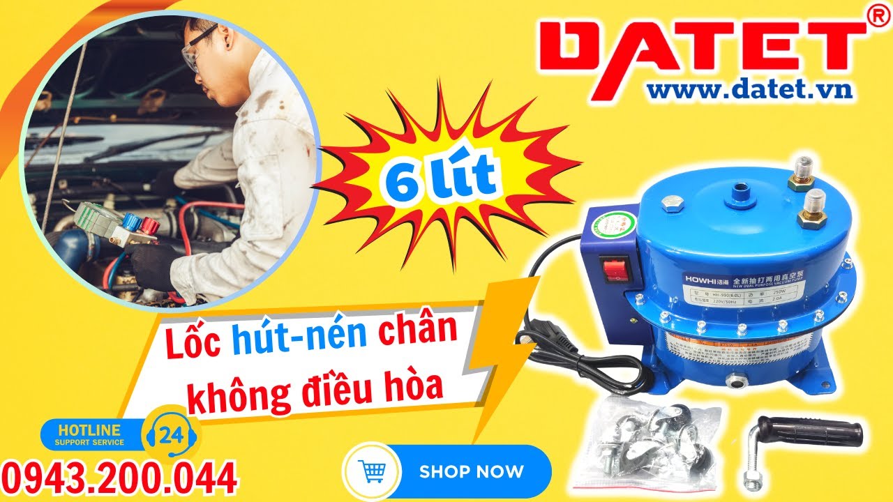 Máy hút nén chân không điều hòa, lốc hút chân không dàn lạnh Ô tô 