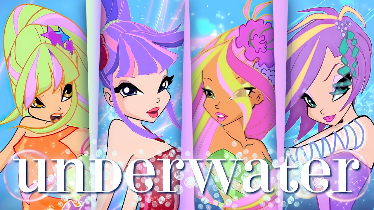 Winx Club 5 | 2D Sirenix Transformation with UNDERWATER Hair Colours! (+ SONG REMIX!) 