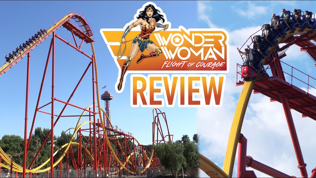 Wonder Woman Flight of Courage Review Six Flags Magic Mountain RMC Single Rail Coaster