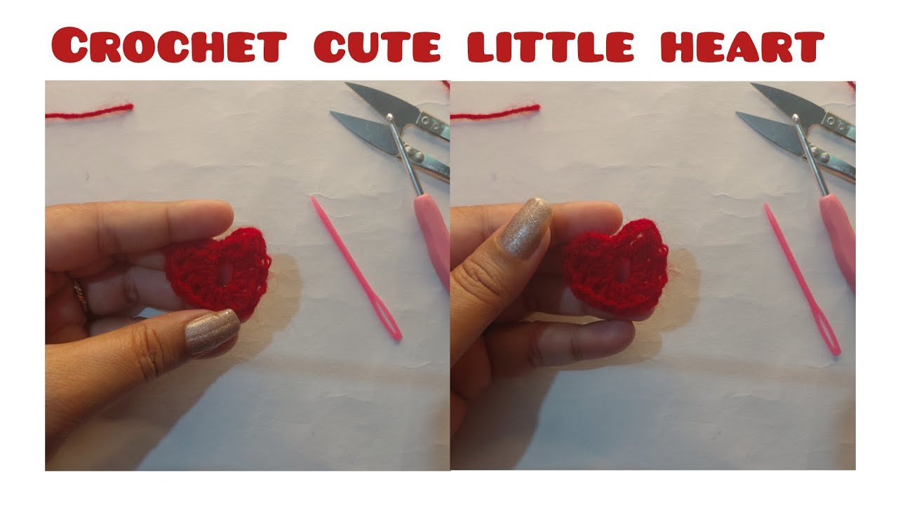  How to crochet  a heart without magic ring Easiest way in just 5 min | absolute beginners |