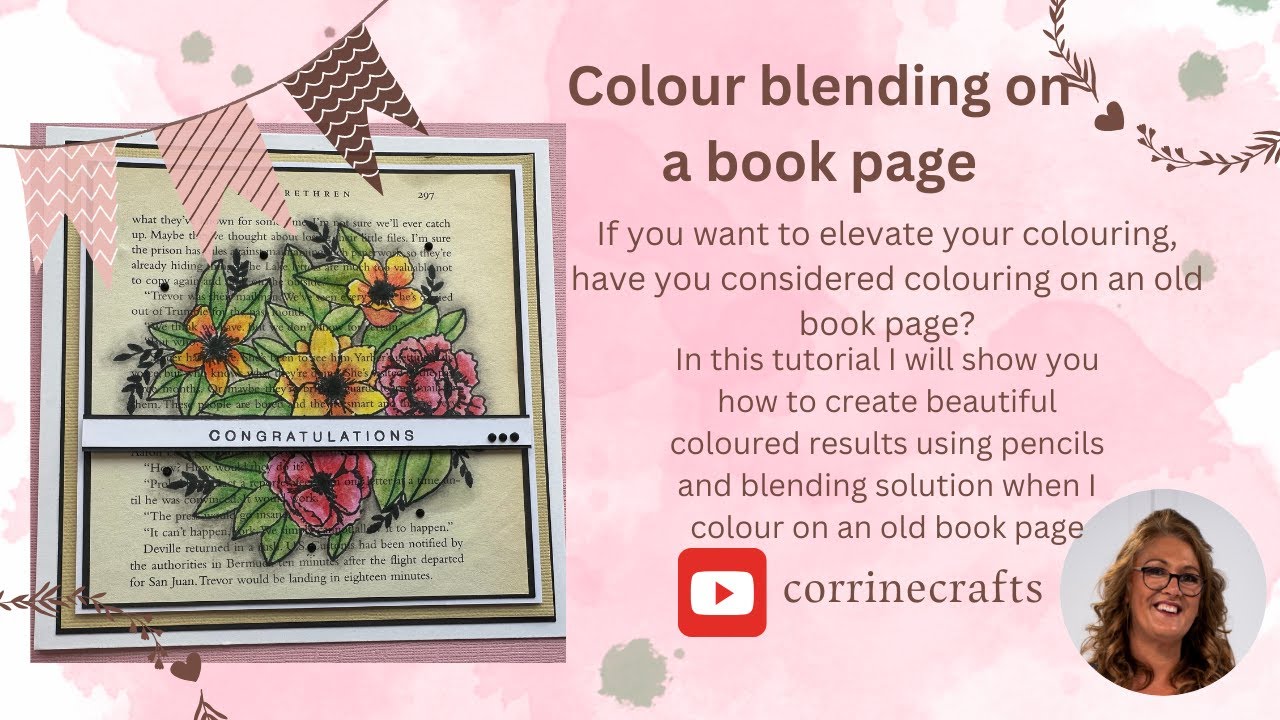 WOW - look at this beautiful colour blending on a OLD BOOK PAGE