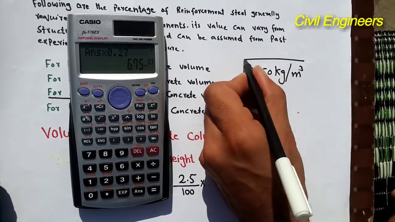 How to calculate weight of steel in column.