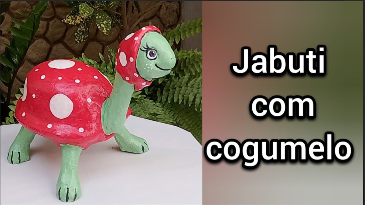Jabuti com cogumelo de cimento / Artesanato com cimento 