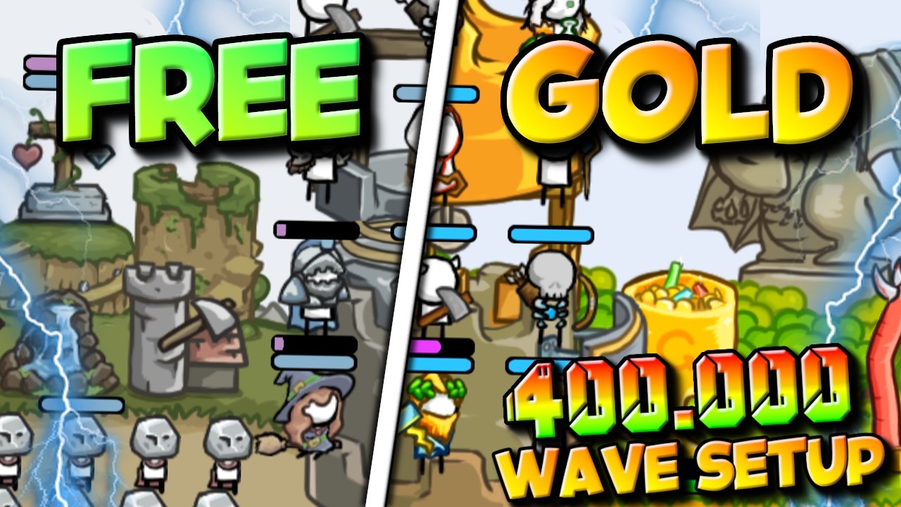 Gold Build at 400K Waves!? Grow Castle Lightning & Town Archer Build Progression
