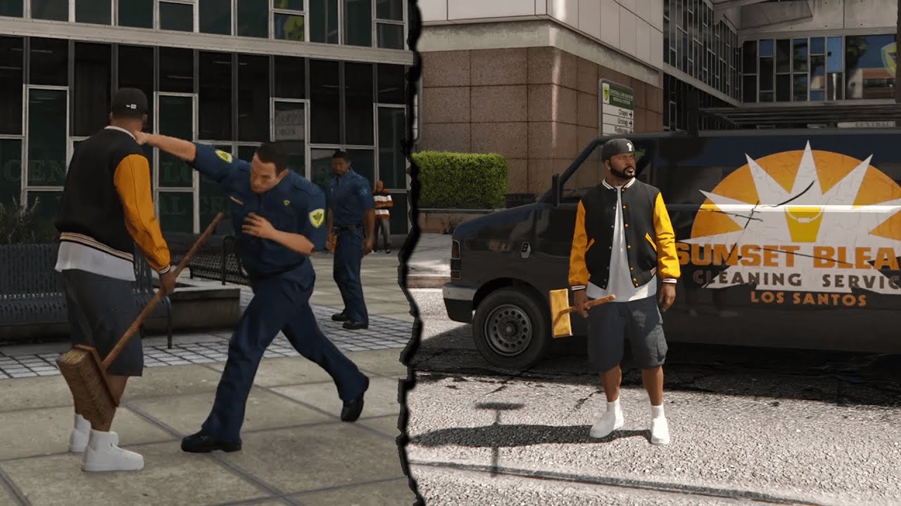 KERJA JADI TUKANG SAPU, EH DI PUKULIN SAMA OKNUM LOS SANTOS - GTA 5 ENHANCED MOD INDONESIA