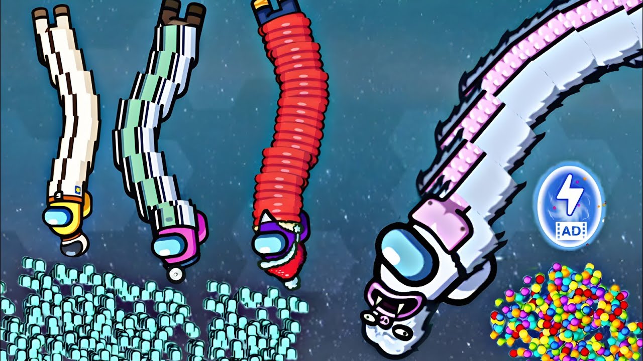 Snake io New Event All Skin Unlocked! Snakes x Among Us in Polus