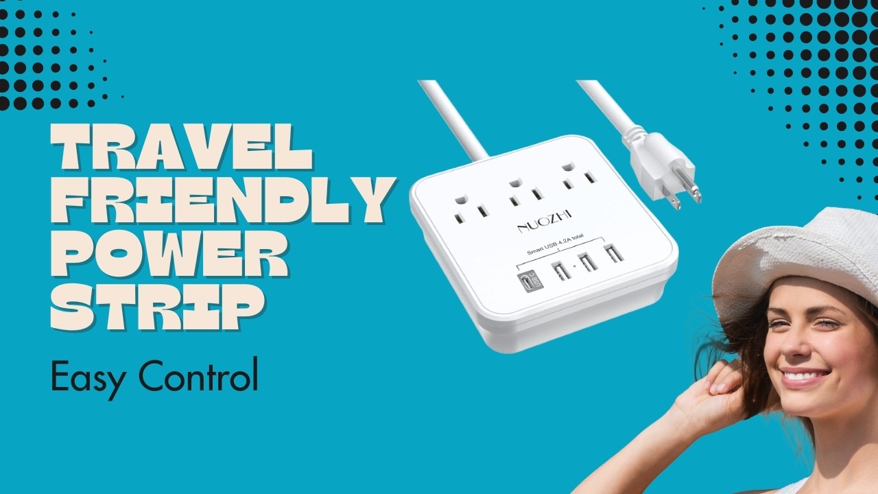Cruise Essentials 6 Ft Power Strip with 3 Outlets and 4 USB Ports