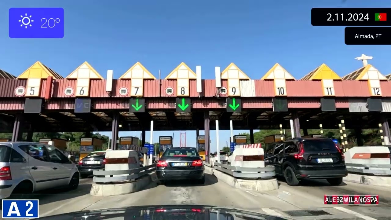 Driving through Região de Lisboa (Portugal) from Setúbal to Lisboa 2.11.2024 Timelapse x4
