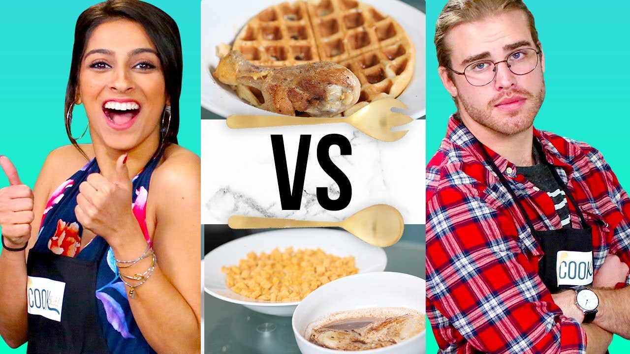 CHICKEN & WAFFLES CHALLENGE?! | COOK THAT w/ Simmi Singh & James Boyd