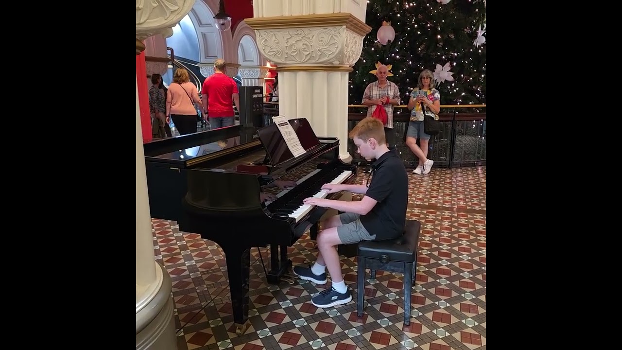 Thomas playing Für Elise by Beethoven at Queen Victoria Building in Sydney. 