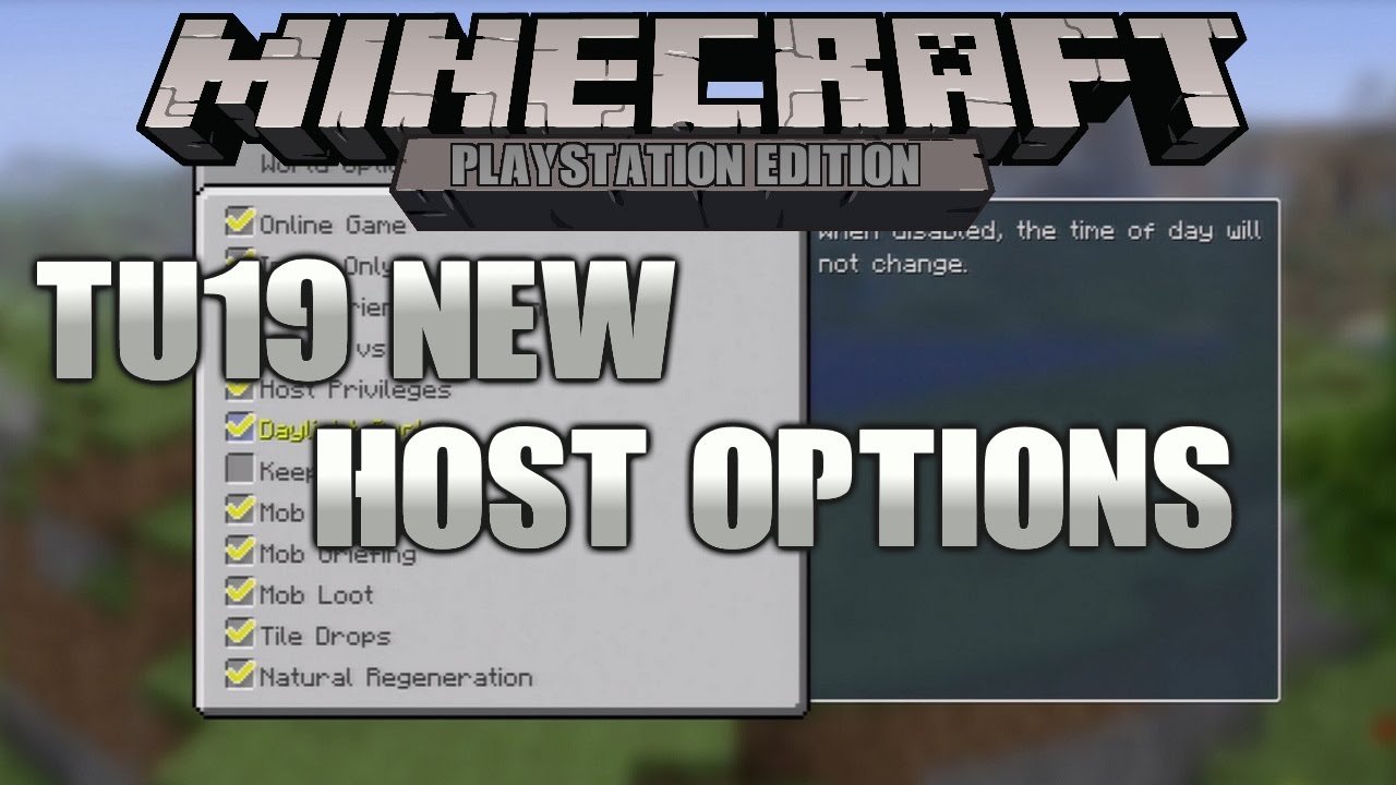 Minecraft Playstation: TU19 NEW Host Options/Features!