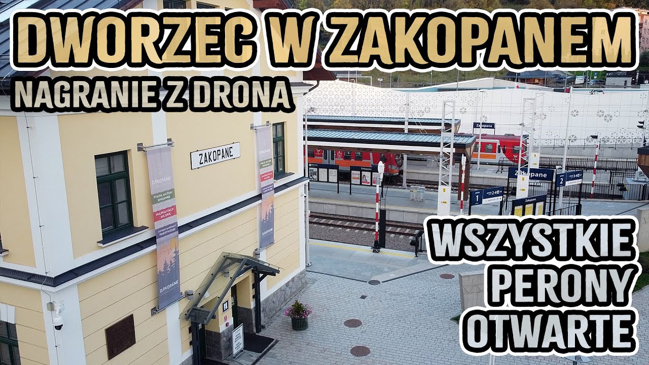 🔴Zakopane, DWORZEC PKP🚉 aktualizacja z DRONA, otwarte wszystkie perony, 2024.10.01