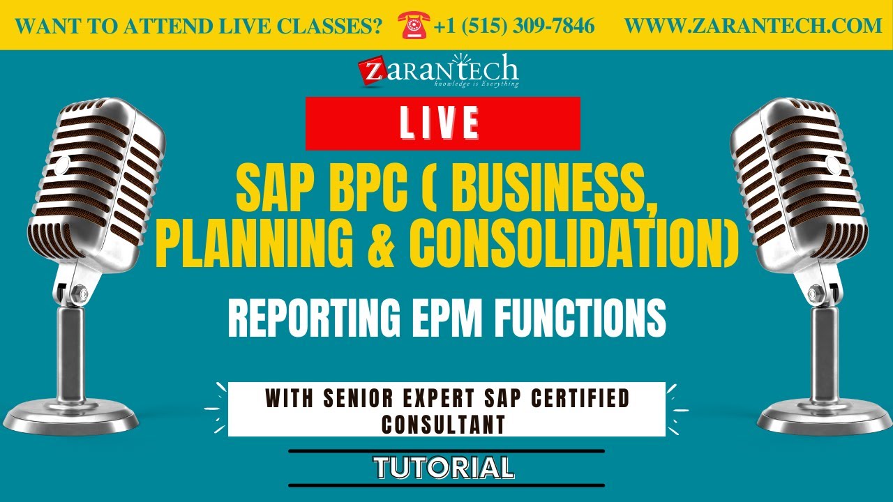 LIVE | Reporting EPM Functions | SAP BPC 10.0 Training | ZaranTech
