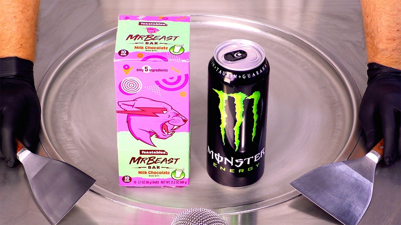 Я превратил Feastables и Monster Energy в безумно сытные роллы с мороженым! (ASMR)