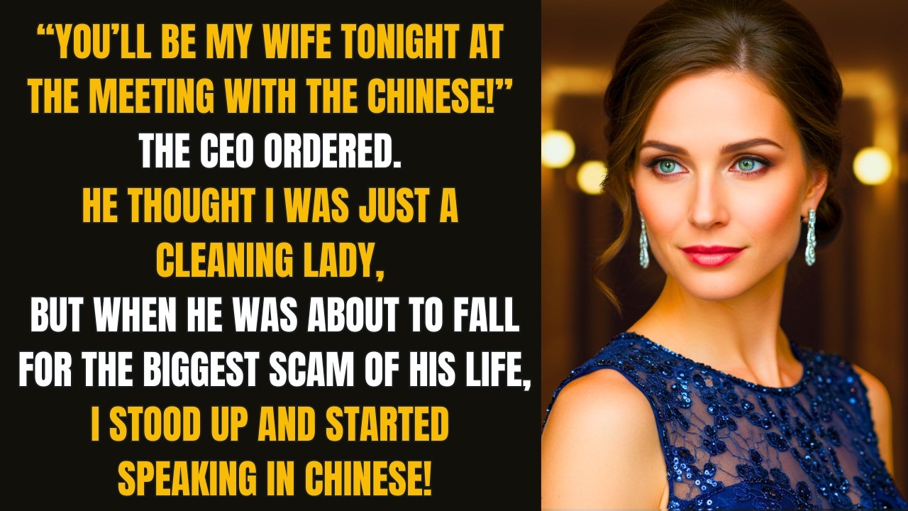 My BOSS ordered that I, the CLEANING LADY, be HIS WIFE at the BUSINESS MEETING. But what happened...