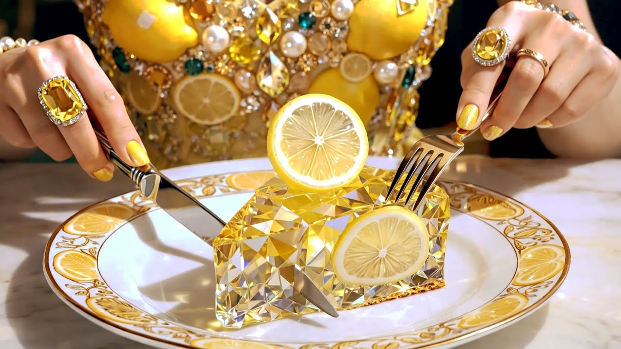 ⌈#ASMR⌋Crystal Gem Fruit Cake Cutting – Glass ASMR