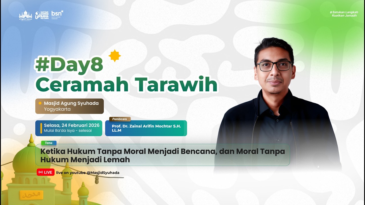 🔴LIVE Ceramah Tarawih | Prof. Dr. Zainal Arifin Mochtar S.H. LL.M