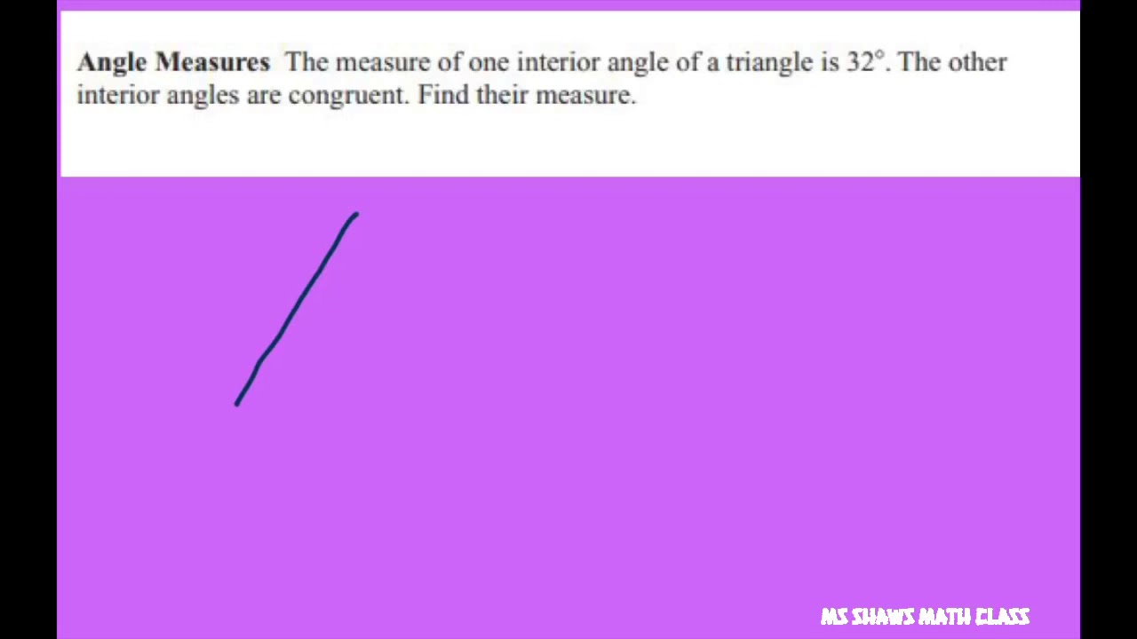 Given one measure of angle in triangle find the other two congruent angles