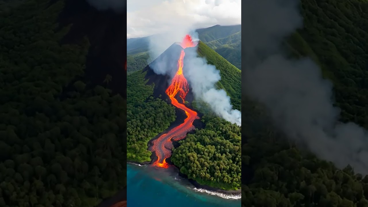 POV: Close to a VOLCANO ERUPTION! 🌋 #volcanoes #nature #eruption