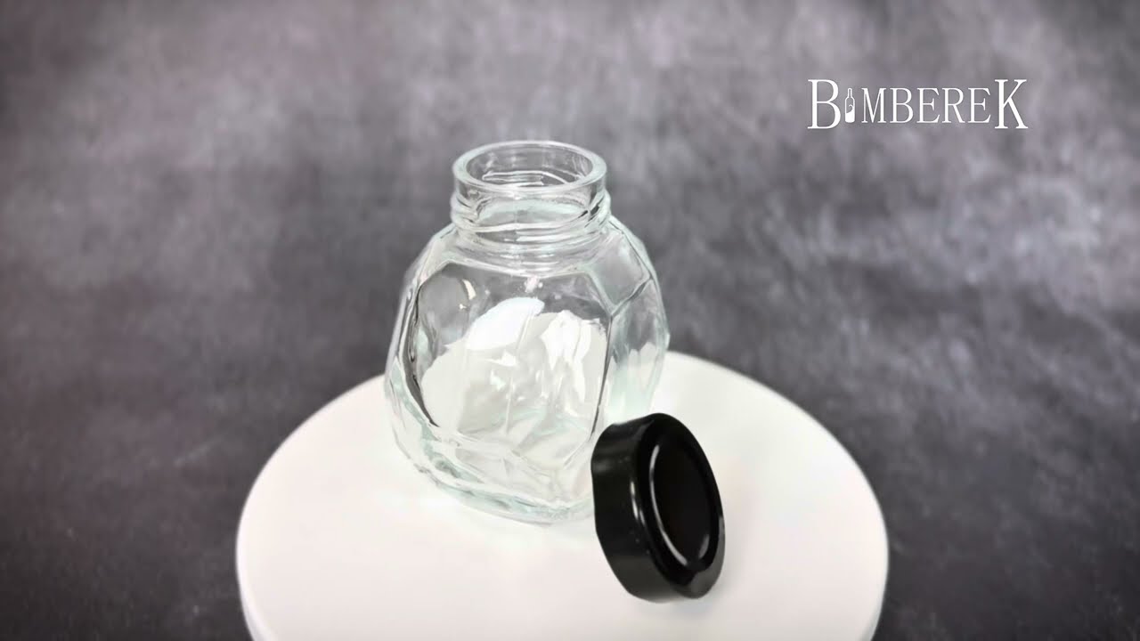 Sklep Bimberek - Szklany słoik Gucio 200ml/ 380ml | Widok 360&deg;