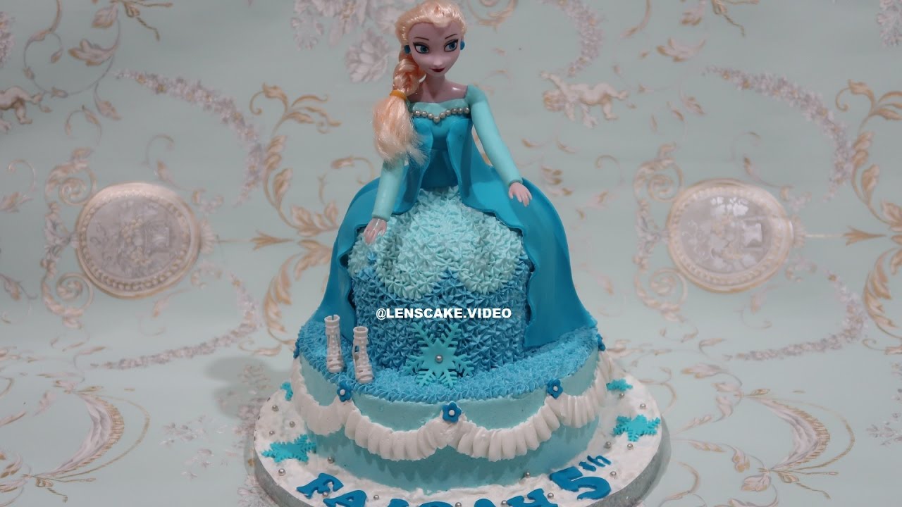 CARA MEMBUAT KUE ULANG TAHUN FROZEN BARBIE DOLL