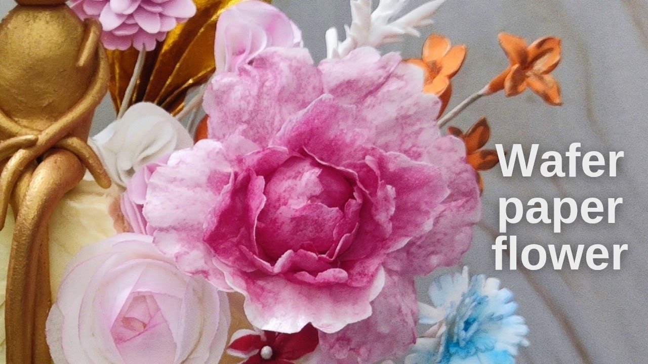 Wafer paper flower | edible flower using wafer paper | wafer paper peony flower | Ep:252