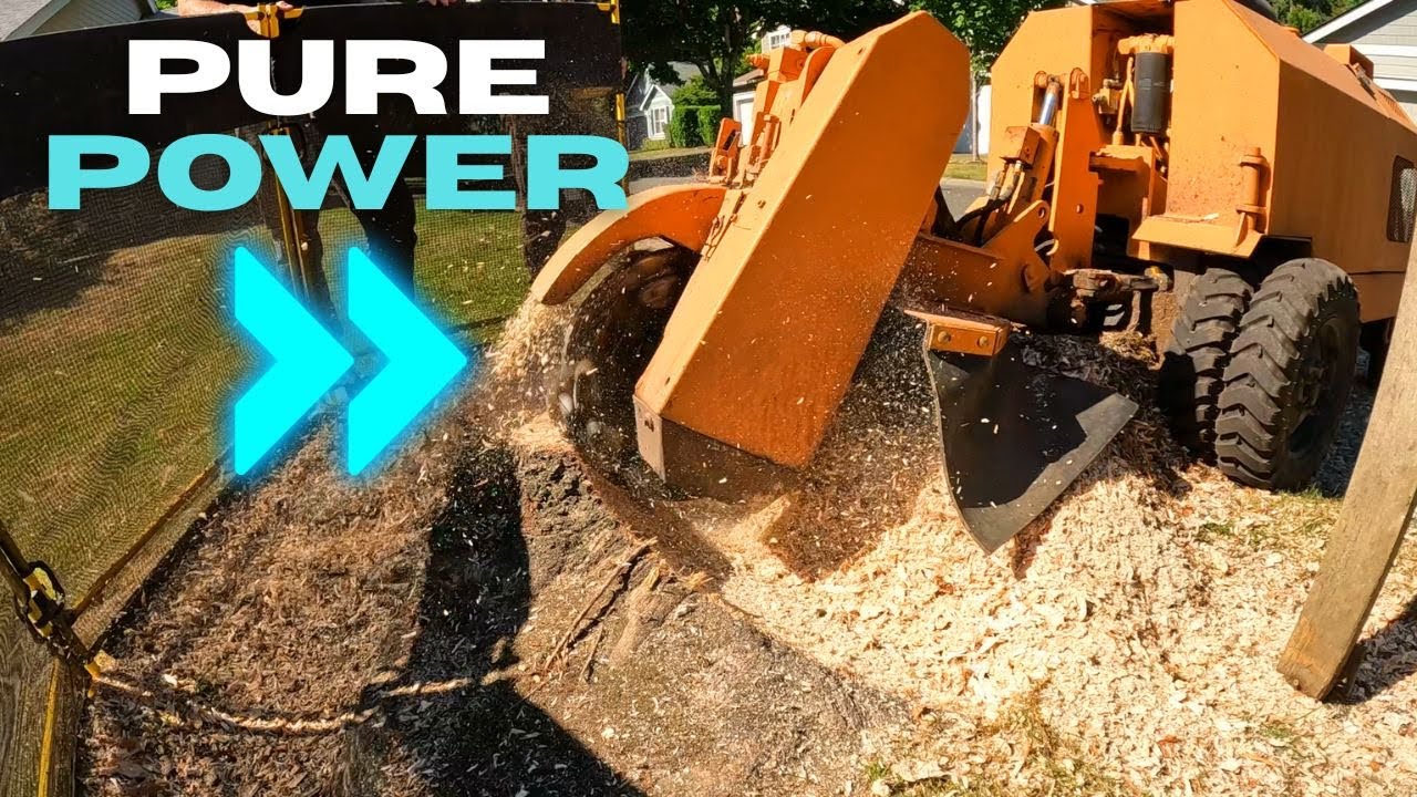 Stump Grinding Wrecking Machine! Pure Power!