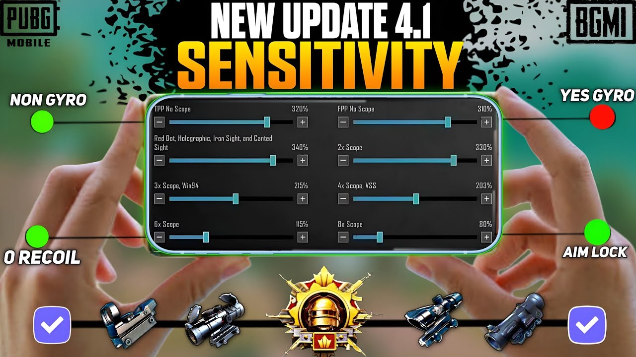 NEW UPDATE 4.1 CODE 🔥 PUBG MOBILE/BGMI SENSITIVITY SETTINGS 2025 | BEST SCOPE SENSITIVITY SETTINGS✅