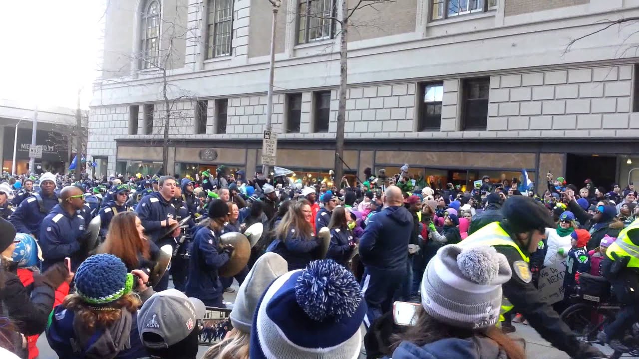 Seattle Seahawks Parade Downtown 2014 in its entirety Raw Footage**