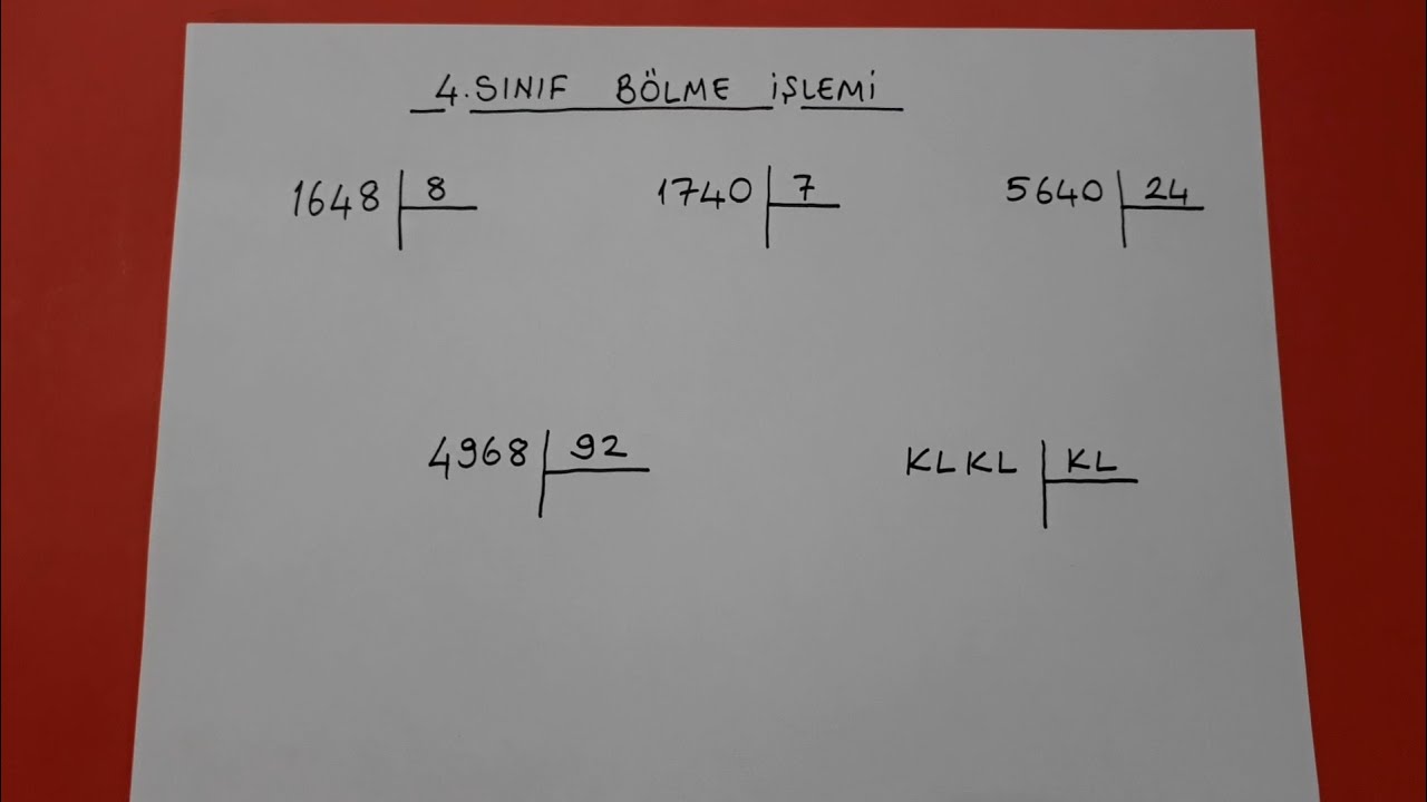 Bölme işlemi 4.sınıf @Bulbulogretmen #4sınıf #bölme #matematik
