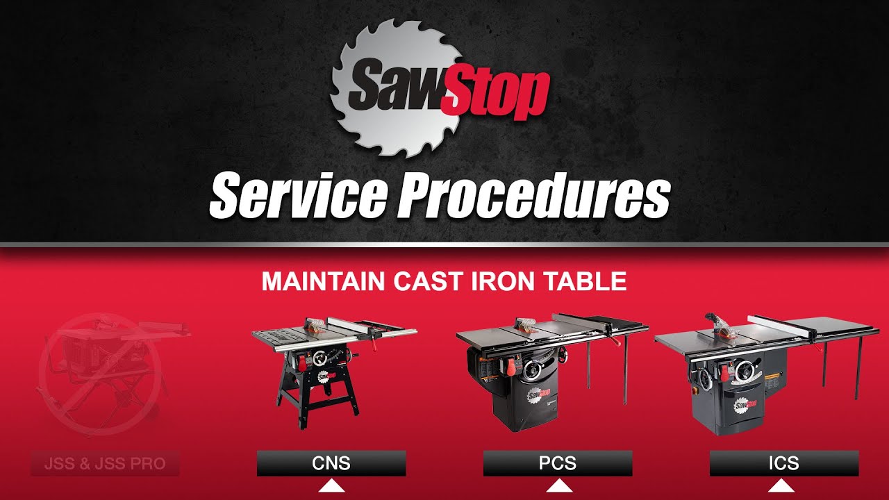 SawStop Service Tip: Care for Cast Iron Table Top