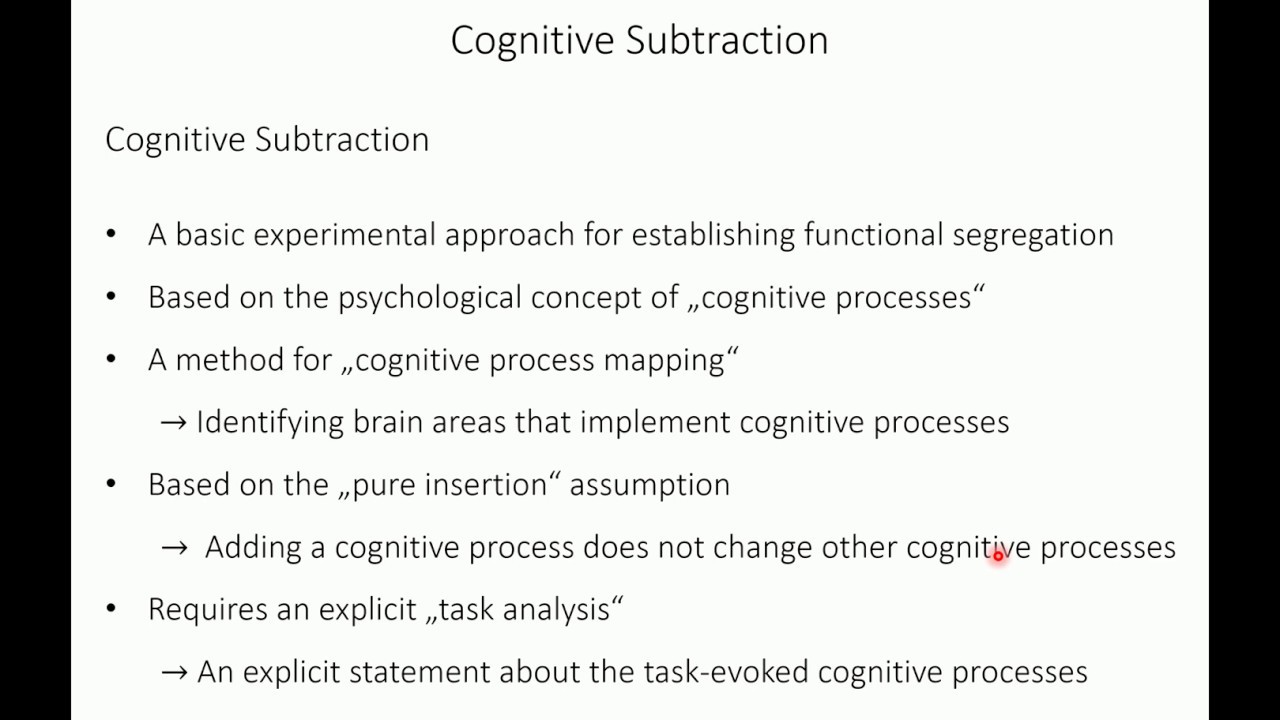 Cognitive subtraction