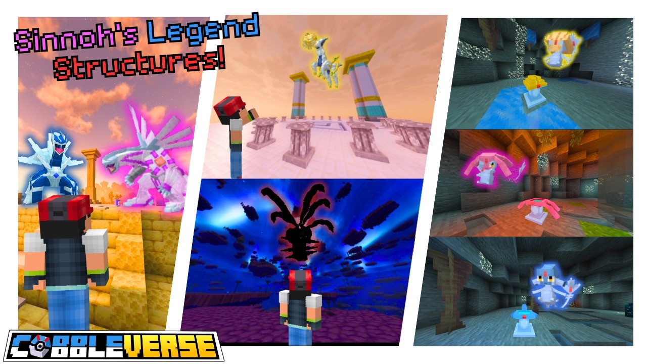COBBLEVERSE Sinnoh Legendary/Mythical Strucutres! (How to Find & Summon Them!)