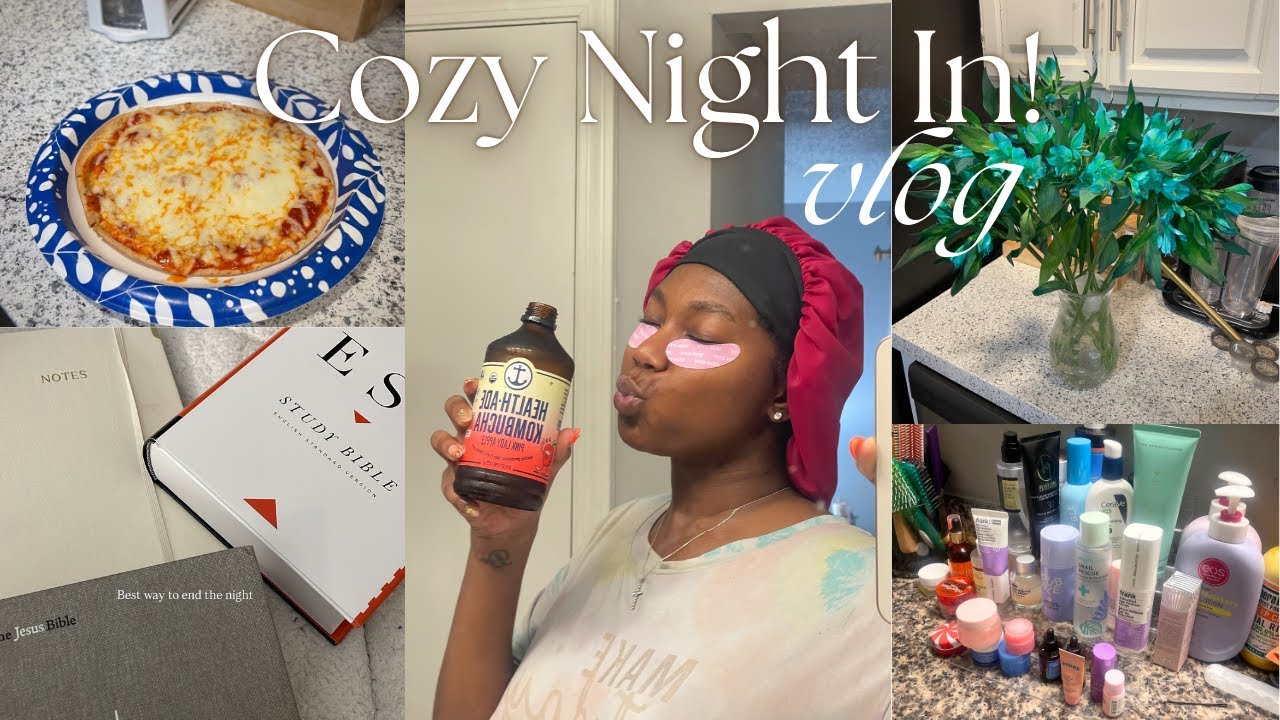 COZY NIGHT IN VLOG | SELF CARE, SKINCARE, & RELAXING EVENING | DESTINY RUDD