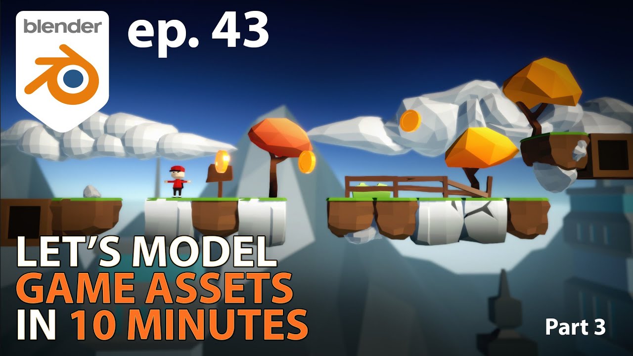 Let's Model GAME ASSETS (part 3) in 10 MINUTES - Blender 2.9 - Ep. 43