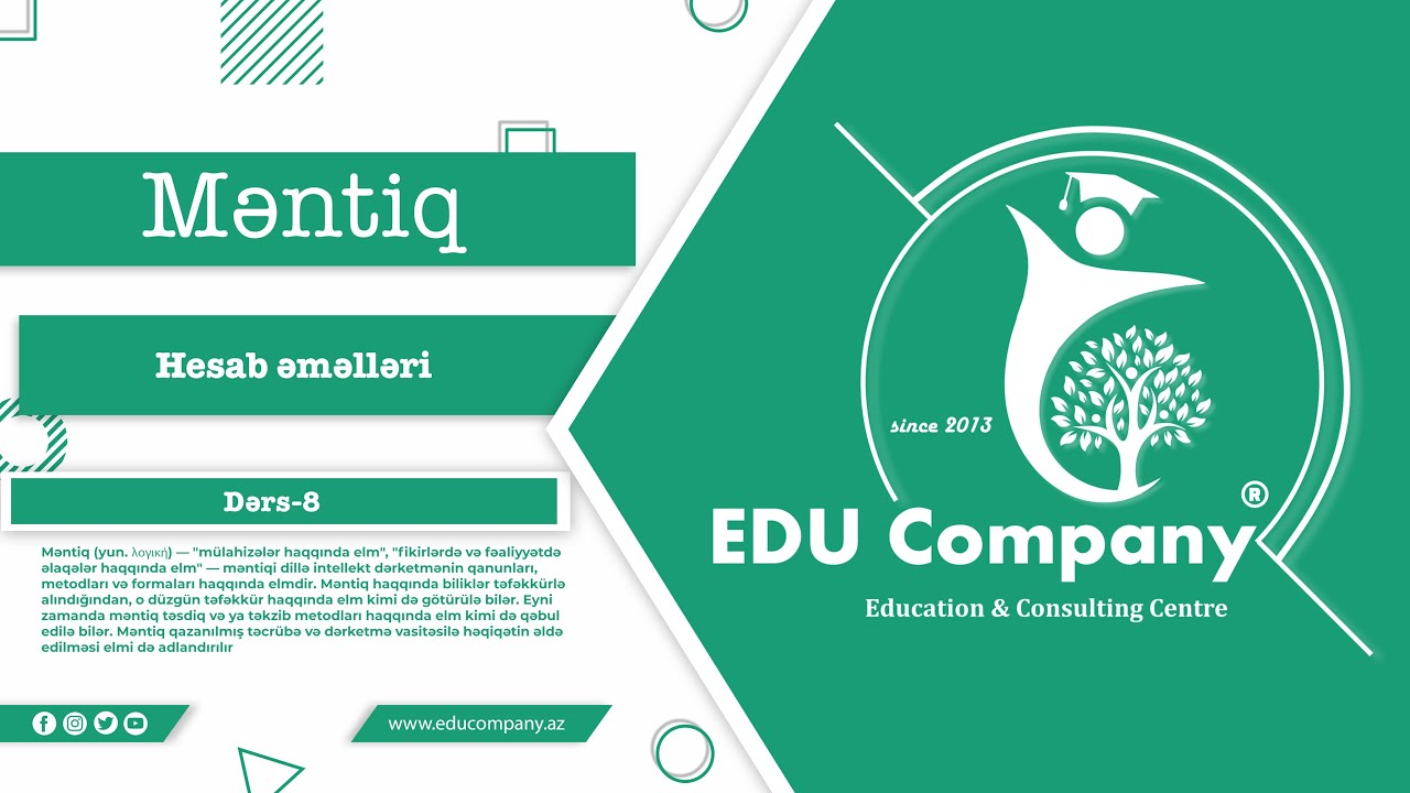 8#Məntiq.Hesab əməlləri 1-ci hissə