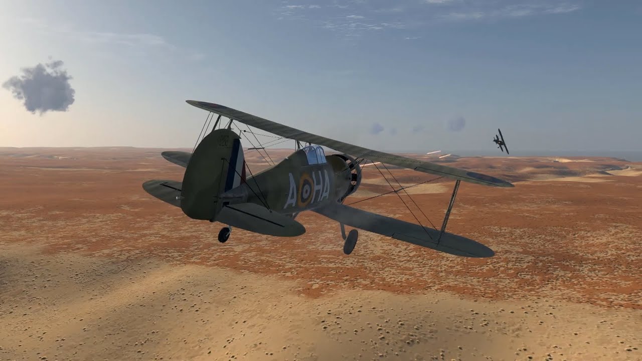 IL-2 Desert Wings | Gloster Gladiator II Trop Vs CR.42 Trop | Dogfight in Derna area