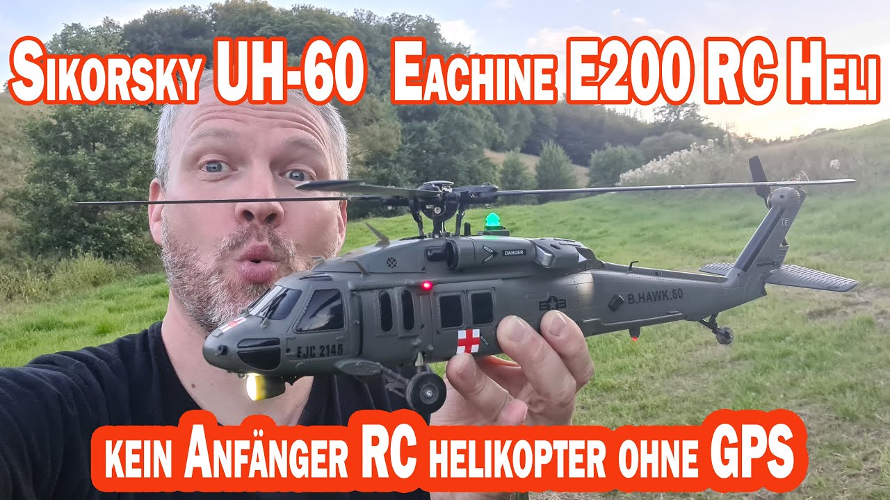 Eachine E 200 Sikorsky UH-60 Medical top Scale RC Helikopter mit brushless Direktantrieb