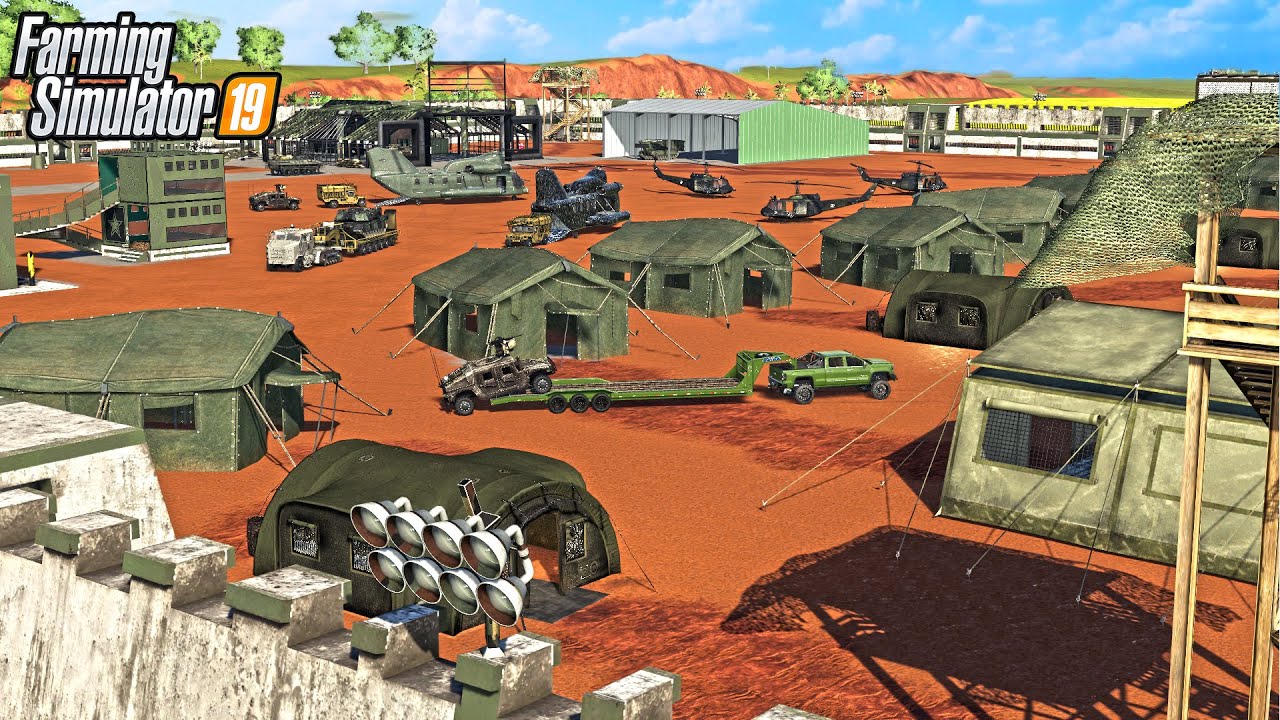 BILLION DOLLAR MILITARY BASE (FROM SCRATCH) | HELICOPTERS & TANKS! | FARMING SIMULATOR 2019