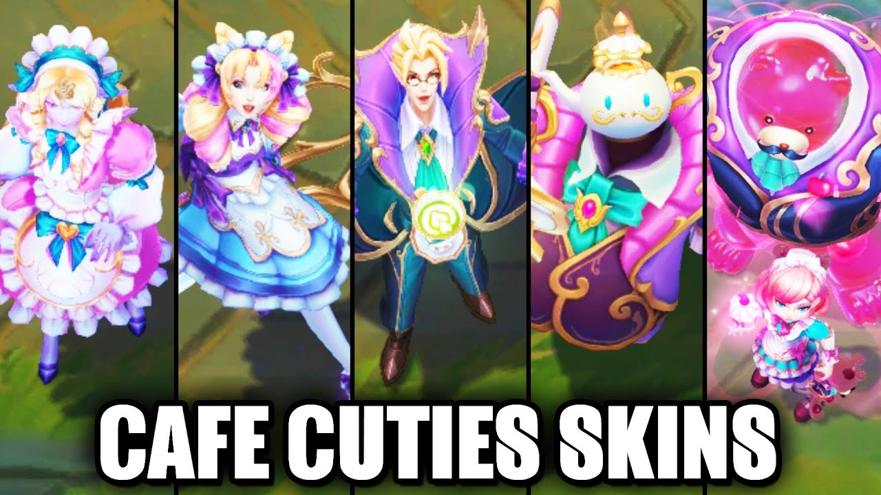All New Cafe Cuties Skins Spotlight Vladimir Gwen Annie Sorka Bard Sivir (League of Legends)