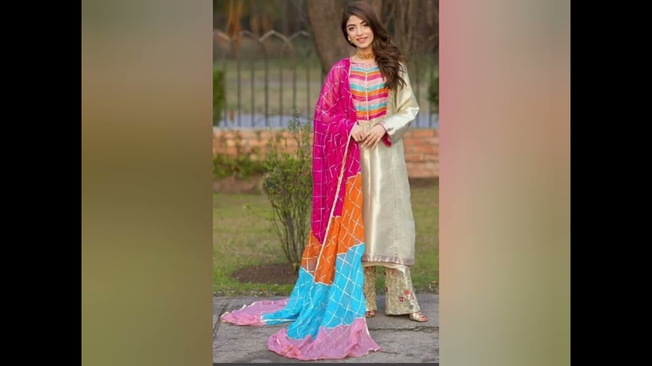 chunri dupatta with plain suits 2024 || chunri dupatta  design ideas || dress design 2024