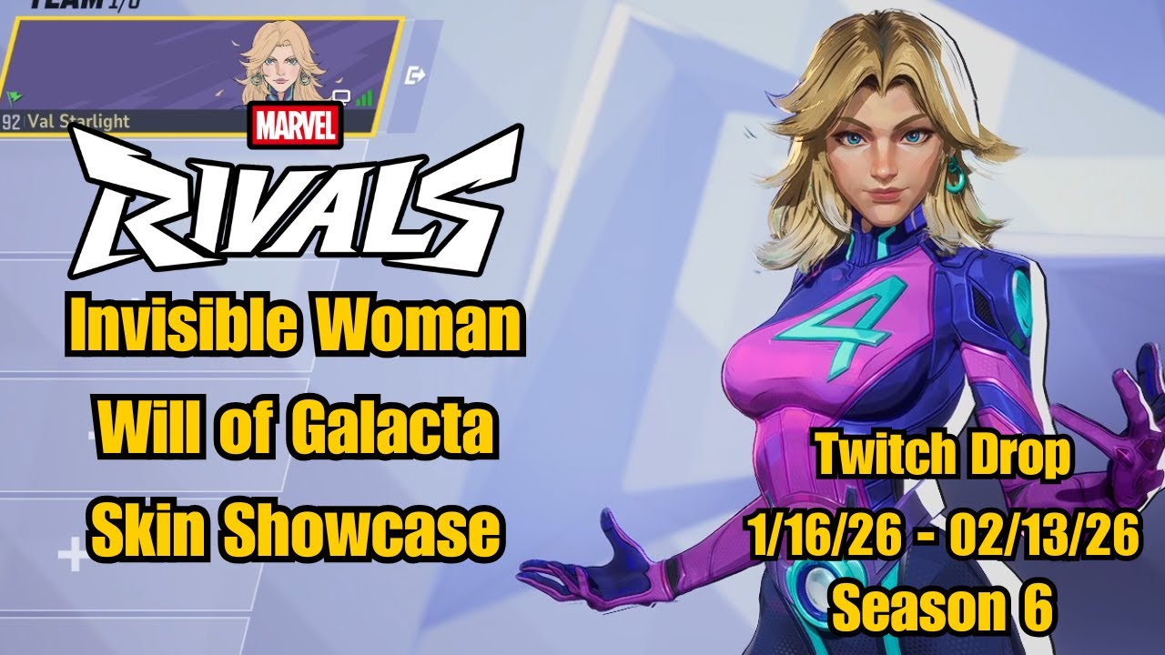 Invisible Woman | Will of Galacta Twitch Drop Skin Showcase | Marvel Rivals Gameplay Season 6