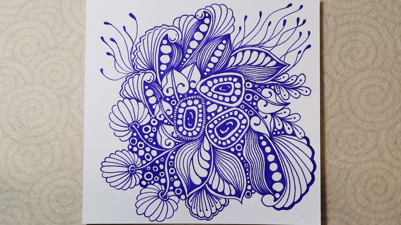 💙 Хватит рисовать только чёрной ручкой!  Супер-исцеляющий процесс сложного зентангла