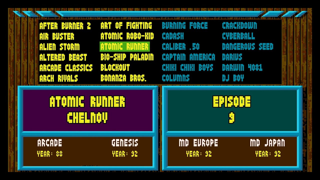 Arcade Games Vs Sega Genesis - Atomic Runner Chelnov